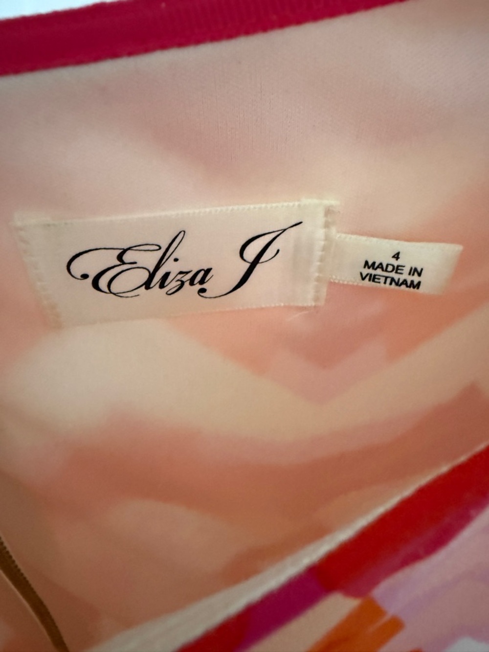Eliza J Vibrant Geometric Pink & Red Shift Dress - Picture 4 of 5